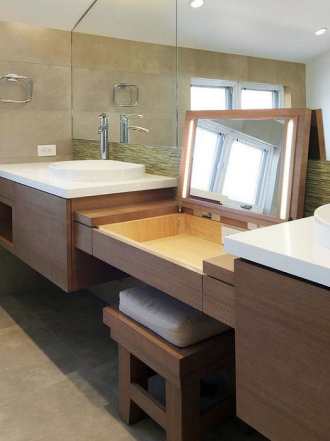 Шкафчик с откидной крышкойзеркалом